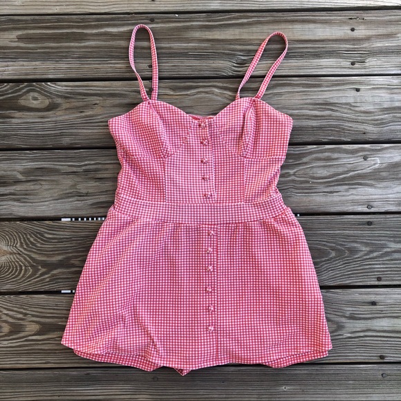 Vintage Pants - Vintage Red Gingham Romper